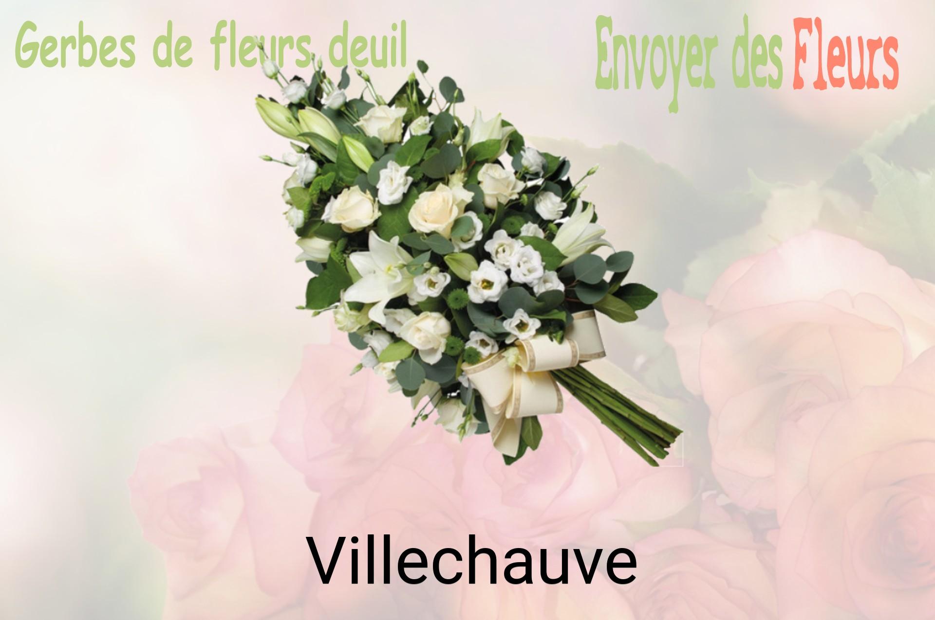 Gerbe de fleurs de deuil livrée à Villechauve